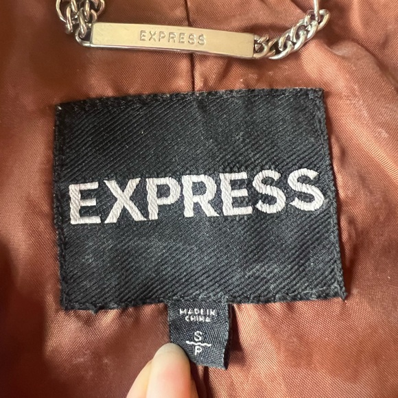 Express Women’s Brown Vegan Leather Jacket - Picture 2 of 4